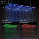 GobekUsa 16"x32" LED Rainfall Shower Head - Color Changing Luxury Square Design