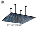 GobekUsa 16"x32" LED Rainfall Shower Head - Color Changing Luxury Square Design