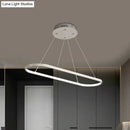 GobekUsa Modern LED Restaurant Ceiling Fixture with Ellipse Metal Shade in Black/White, Warm/White Light
