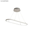 GobekUsa Modern LED Restaurant Ceiling Fixture with Ellipse Metal Shade in Black/White, Warm/White Light