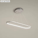 GobekUsa Modern LED Restaurant Ceiling Fixture with Ellipse Metal Shade in Black/White, Warm/White Light