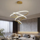 GobekUsa Modern LED Ring Pendant Chandelier - Black