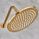 GobekUsa 16" LED Round Gold Shower Head with Arm - Enhanced Brass Bathroom Accessory