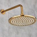 GobekUsa 16" LED Round Gold Shower Head with Arm - Enhanced Brass Bathroom Accessory