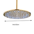GobekUsa 16" LED Round Gold Shower Head with Arm - Enhanced Brass Bathroom Accessory