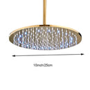 GobekUsa 16" LED Round Gold Shower Head with Arm - Enhanced Brass Bathroom Accessory