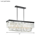 GobekUsa Modern LED Shell Black Island Light Fixture for Living Room