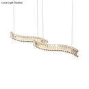 GobekUsa Modern LED Silver Crystal Pendant Light for Dining Room - Stylishly Illuminate Your Space
