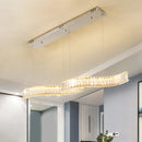 GobekUsa Modern LED Silver Crystal Pendant Light for Dining Room - Stylishly Illuminate Your Space