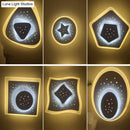 GobekUsa Modern LED Starry Flush Mount Wall Light in White: Triangle, Rhombus & Star Design for the Bedroom