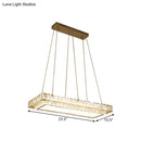 GobekUsa Modern LED Suspension Light: Clear Crystal Rectangle Blocks for Dinning Room & Kitchen Island