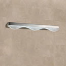 GobekUsa Modern LED Vanity Light with Stainless Steel Wall Mount and Wave Shade - 17"/21" Width