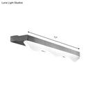 GobekUsa Modern LED Vanity Light with Stainless Steel Wall Mount and Wave Shade - 17"/21" Width