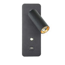 GobekUsa LED Wall Lights with Switch and USB Interface in White or Black, Modern Sconce