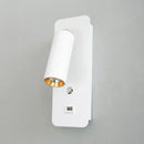 GobekUsa LED Wall Lights with Switch and USB Interface in White or Black, Modern Sconce