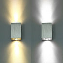 GobekUsa Modern LED Wall Sconce in Nickel Finish with Warm/White Lighting for Porch