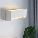GobekUsa Modern LED Wall Sconce Lamp - White Finish Bedside Lighting with Rectangle Gypsum Shade