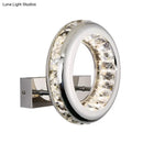 GobekUsa Modern LED Wall Sconce Light Fixture with Stainless Steel Shade - Nickel Circle Mount, Warm/White Light