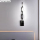 GobekUsa Modern LED Wall Sconce with Acrylic Shade for Bedroom - Black/White Wavy/Musical Note Design