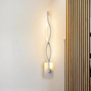 GobekUsa Modern LED Wall Sconce with Acrylic Shade for Bedroom - Black/White Wavy/Musical Note Design