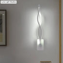 GobekUsa Modern LED Wall Sconce with Acrylic Shade for Bedroom - Black/White Wavy/Musical Note Design
