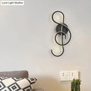 GobekUsa Modern LED Wall Sconce with Acrylic Shade for Bedroom - Black/White Wavy/Musical Note Design