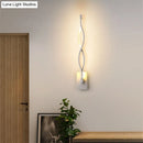 GobekUsa Modern LED Wall Sconce with Acrylic Shade for Bedroom - Black/White Wavy/Musical Note Design