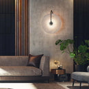 GobekUsa Modern LED Wall Sconce with Black Mica Disc Shade