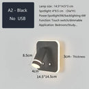 GobekUsa LED Wall Sconce Lamp Touch Switch USB Bedside Reading Light Tri-color Diammable