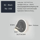 GobekUsa LED Wall Sconce Lamp Touch Switch USB Bedside Reading Light Tri-color Diammable