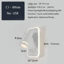 GobekUsa LED Wall Sconce Lamp Touch Switch USB Bedside Reading Light Tri-color Diammable