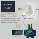 GobekUsa LED Wall Sconce Lamp Touch Switch USB Bedside Reading Light Tri-color Diammable