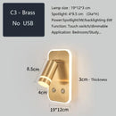 GobekUsa LED Wall Sconce Lamp Touch Switch USB Bedside Reading Light Tri-color Diammable