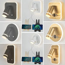 GobekUsa LED Wall Sconce Lamp Touch Switch USB Bedside Reading Light Tri-color Diammable
