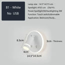 GobekUsa LED Wall Sconce Lamp Touch Switch USB Bedside Reading Light Tri-color Diammable