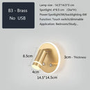GobekUsa LED Wall Sconce Lamp Touch Switch USB Bedside Reading Light Tri-color Diammable