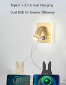 GobekUsa LED Wall Sconce Lamp Touch Switch USB Bedside Reading Light Tri-color Diammable