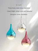 GobekUsa LED Water Droplet Ceiling Chandelier - Modern Bedroom Pendant Lamp