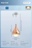 GobekUsa LED Water Droplet Ceiling Chandelier for Home Decor Lighting