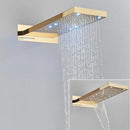 GobekUsa LED Waterfall Shower Head 54*22CM Square Wall Mount Bathroom Faucet