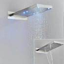 GobekUsa LED Waterfall Shower Head 54*22CM Square Wall Mount Bathroom Faucet