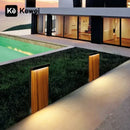 GobekUsa LED Wood Grain Lawn Light - Waterproof Stainless Steel Street Lamp