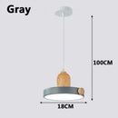 GobekUsa LED Wood Iron Pendant Light for Study, Bedside - Nordic Modern Design