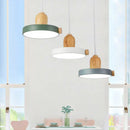 GobekUsa LED Wood Iron Pendant Light for Study, Bedside - Nordic Modern Design