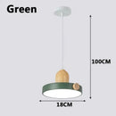 GobekUsa LED Wood Iron Pendant Light for Study, Bedside - Nordic Modern Design