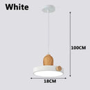 GobekUsa LED Wood Iron Pendant Light for Study, Bedside - Nordic Modern Design