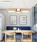 GobekUsa Modern LED Wooden Square Island Ceiling Light Fixture