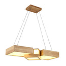 GobekUsa Modern LED Wooden Square Island Ceiling Light Fixture