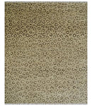 Modern leopard Design Hand knotted Camel and Taupe 8x10 wool area rug by The Rug Decor