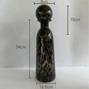 GobekUsa Leopard Texture Glass Vase: Modern Floral Vase for Chic Room Decor